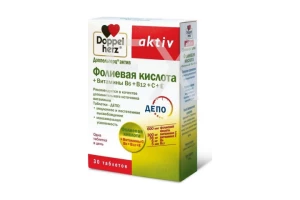 ДОППЕЛЬГЕРЦ АКТИВ ФОЛИЕВАЯ КИСЛОТА+ВИТАМИНЫ В6, В12, С, Е таб n30 Квайссер Фарма