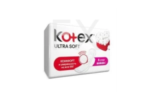 ПРОКЛАДКИ ГИГИЕНИЧЕСКИЕ Котекс (Kotex) Ultra Soft Супер n8 Кимберли Кларк-Хаггис