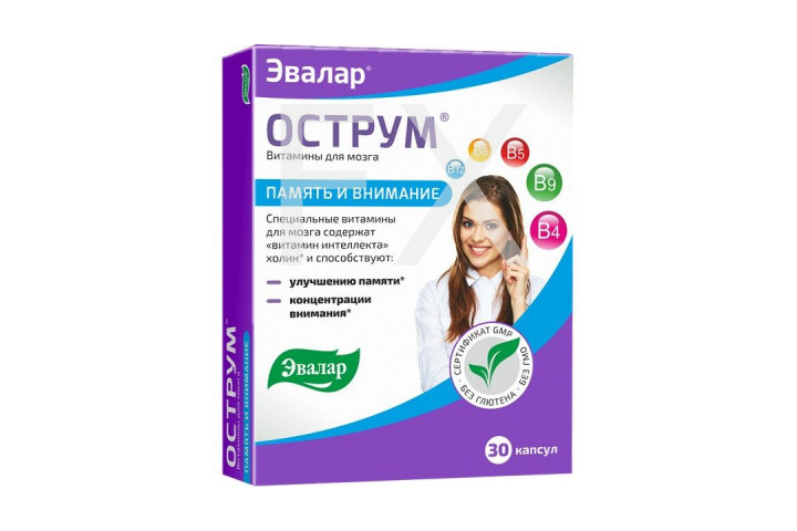 Острум. Острум, капсулы №30 Эвалар. Витамины для памяти Острум. Острум капс., 30 шт..